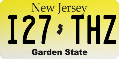 NJ license plate I27THZ