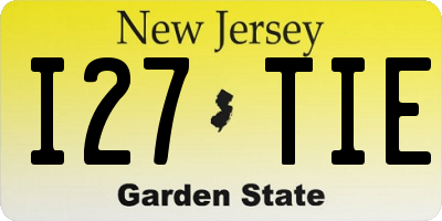 NJ license plate I27TIE
