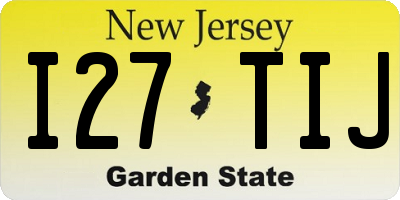 NJ license plate I27TIJ