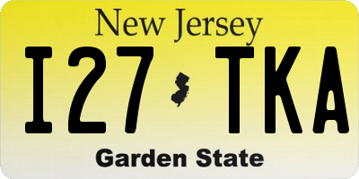 NJ license plate I27TKA