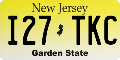 NJ license plate I27TKC
