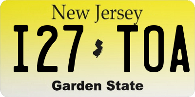 NJ license plate I27TOA