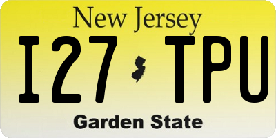 NJ license plate I27TPU
