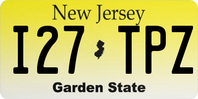 NJ license plate I27TPZ