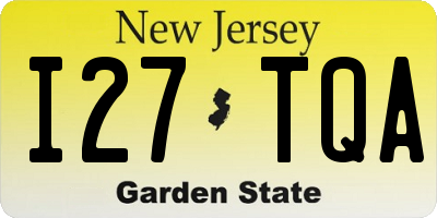 NJ license plate I27TQA