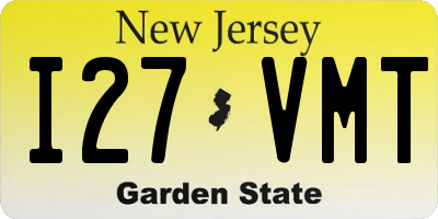 NJ license plate I27VMT