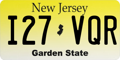NJ license plate I27VQR