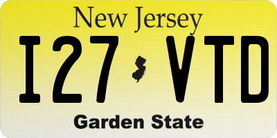 NJ license plate I27VTD