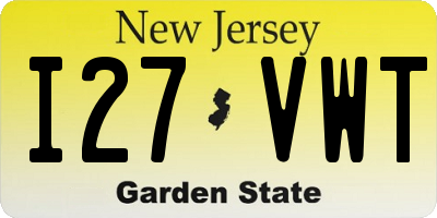 NJ license plate I27VWT