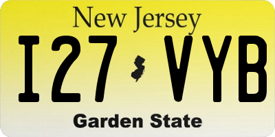 NJ license plate I27VYB