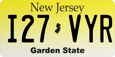 NJ license plate I27VYR