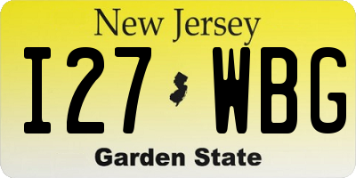 NJ license plate I27WBG