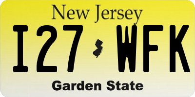 NJ license plate I27WFK