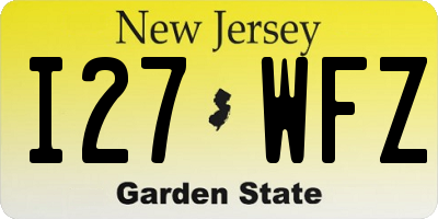NJ license plate I27WFZ