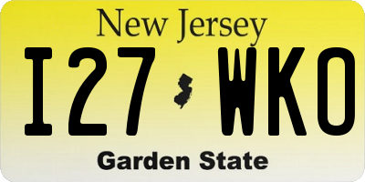 NJ license plate I27WKO