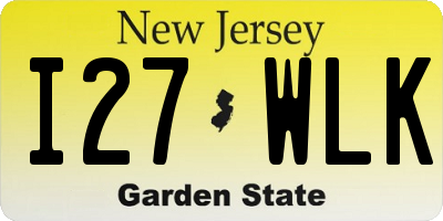 NJ license plate I27WLK
