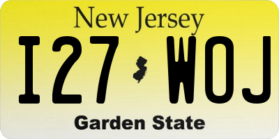 NJ license plate I27WOJ