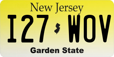 NJ license plate I27WOV