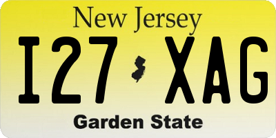 NJ license plate I27XAG