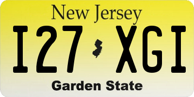 NJ license plate I27XGI