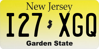 NJ license plate I27XGQ
