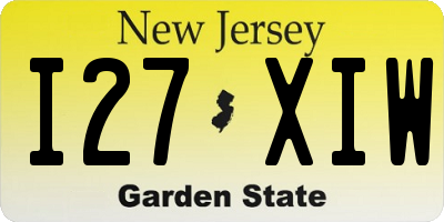 NJ license plate I27XIW