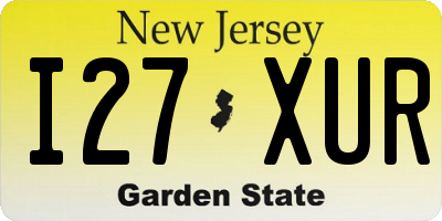 NJ license plate I27XUR