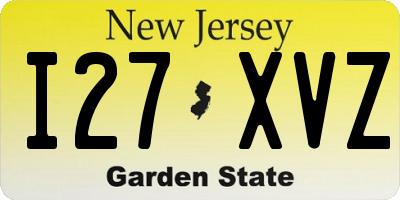 NJ license plate I27XVZ