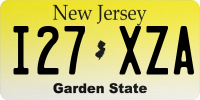 NJ license plate I27XZA