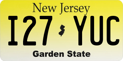 NJ license plate I27YUC