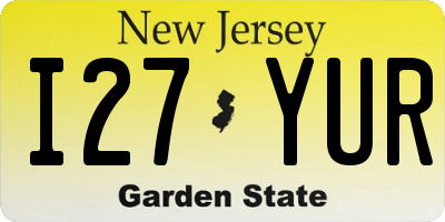 NJ license plate I27YUR