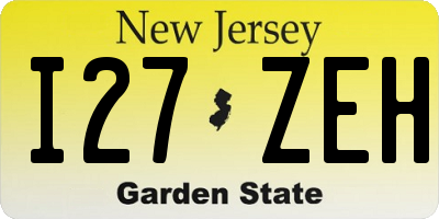 NJ license plate I27ZEH