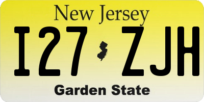 NJ license plate I27ZJH