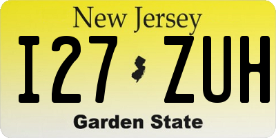 NJ license plate I27ZUH