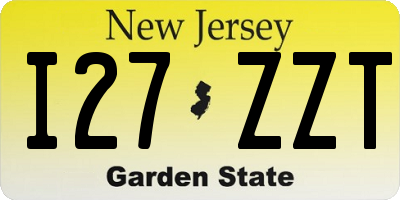 NJ license plate I27ZZT