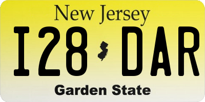 NJ license plate I28DAR