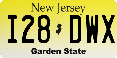 NJ license plate I28DWX