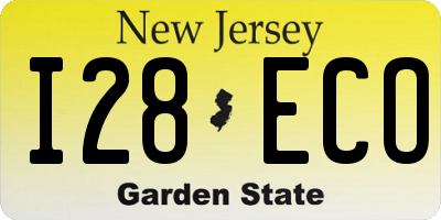 NJ license plate I28ECO