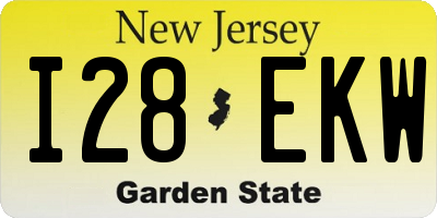 NJ license plate I28EKW