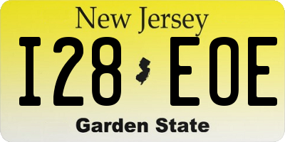 NJ license plate I28EOE