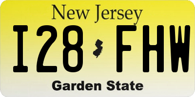 NJ license plate I28FHW