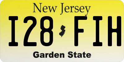 NJ license plate I28FIH