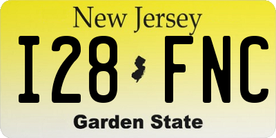 NJ license plate I28FNC