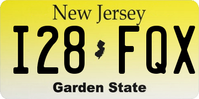 NJ license plate I28FQX