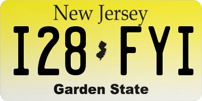 NJ license plate I28FYI