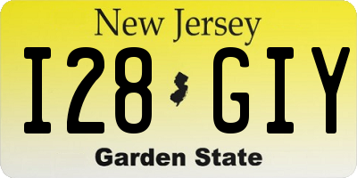NJ license plate I28GIY
