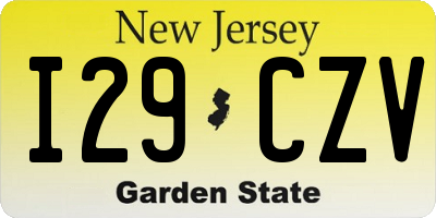 NJ license plate I29CZV