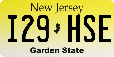 NJ license plate I29HSE