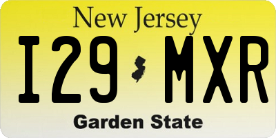 NJ license plate I29MXR