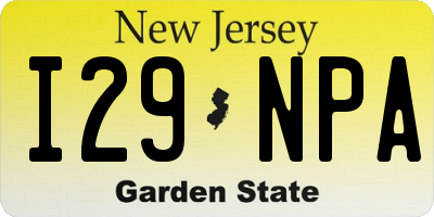 NJ license plate I29NPA